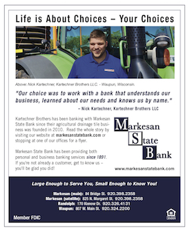 Testimonial ad about the Kartechner Brothers in Waupan created for the Markesan State Bank.
