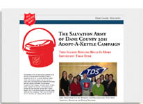 Salvation Armay of Dane County Adopt a Kettle Landing page.