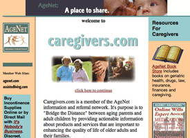 Caregivers.com website screen capture.