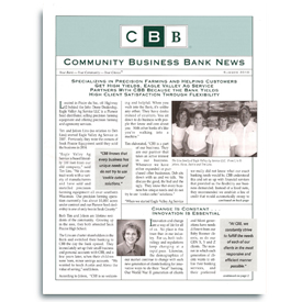 Community Business Bank Newsletter.