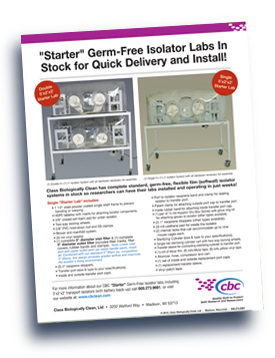 Class Biologically Clean, Ltd. (CBC)  Germ-Free Isolator Starter flyer.