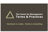 Center for Management Terms & Practices business card back.