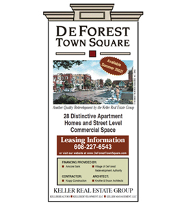DeForest Town Square construction sign.
