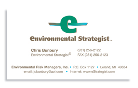 Environmental Strategist business card.