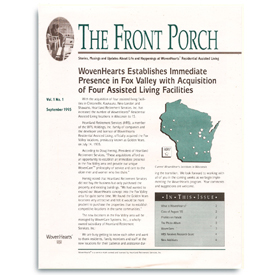 Front Porch Notes newsletter for WovenHearts.