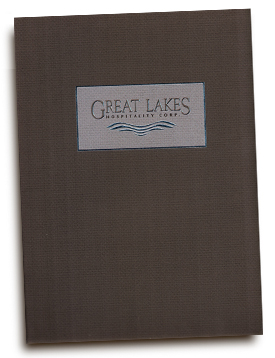 Great Lakes Hospitality corporate brochure & pocket folder for inserts.