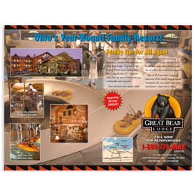 Tourist publication ad for the Great Bear Lodge in Sandusky, OH.