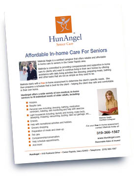 HunAngel Senior Care flyer.