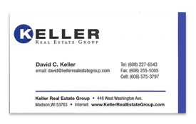 Keller Real Estate Group business card.