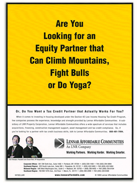 Lennar Affordable Communities trade ad-1999.