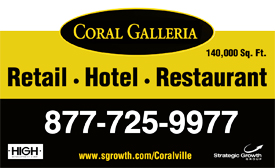 Coral Galleria Development Sign in Iowa.