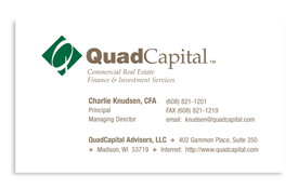 Quad Capital business card.