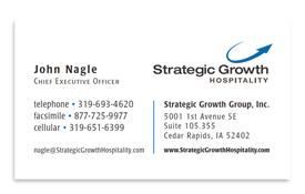 Strategic Growth Group business card.