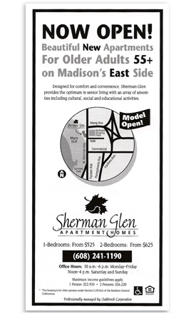 Sherman Glen newspaper ad.