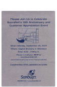 Supranet Communications anniversary invitation back.