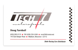 Tech 7 Motorsports business card.