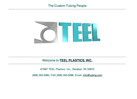 The original Teel Plastic website which is now inactive.