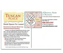Tuscan Place apartment postcard back.