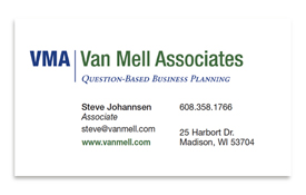 Van Mell Associates business card.