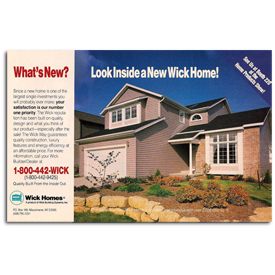Wick Homes color magazine ad.