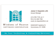 Windows of Heaven business card.