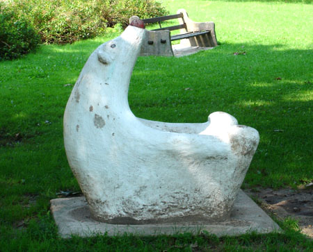 Sid Boyum's Polar Bear Chair in Elmside Circle Park in the Schenk-Atwood Neighborhood in Madison, Wisconsin
